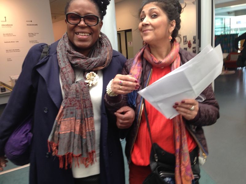 June Givanni and Chila Burman together at the exhibition